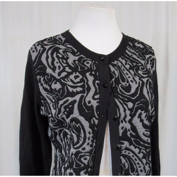 New York & Company Black Gray Thin Cardigan S - Picture 2 of 5